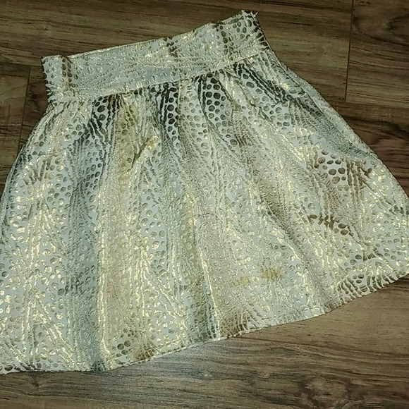 Loeffler Randall Pleated Metallic Embroidered Mini Skirt - Picture 1 of 5